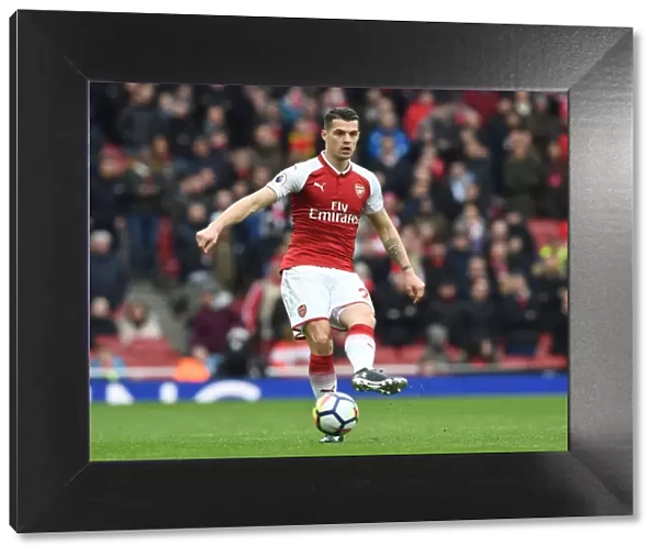 Granit Xhaka: Arsenal Midfielder in Action against Stoke City, Premier League 2017-18