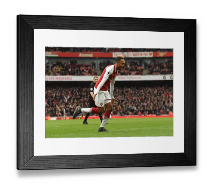 Framed Print : Pierre-Emerick Aubameyang Scores Brace: Arsenal vs Stoke City, Premier League 2017-18 Framed Print : Pierre-Emerick Aubameyang Scores Brace: Arsenal vs Stoke City, Premier League 2017-18