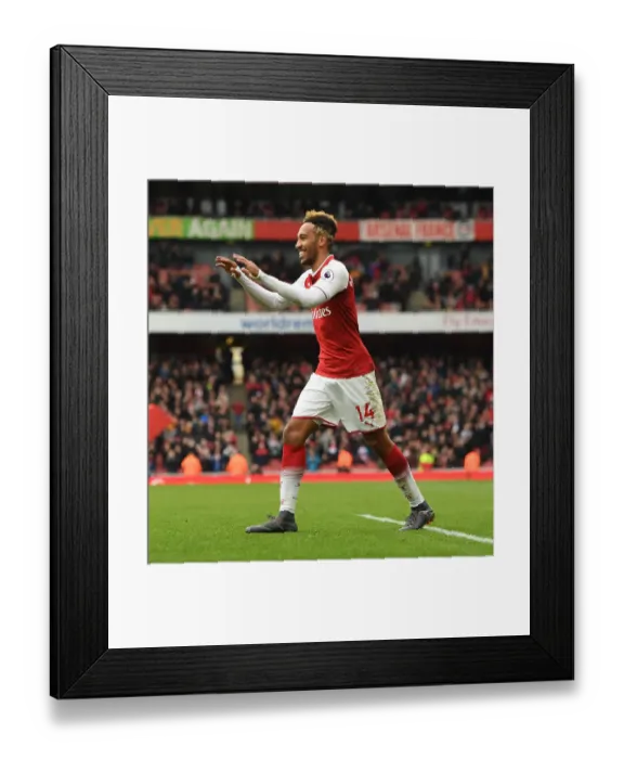 Framed Print : Arsenal's Aubameyang Scores Brace in Victory over Stoke City Framed Print : Arsenal's Aubameyang Scores Brace in Victory over Stoke City