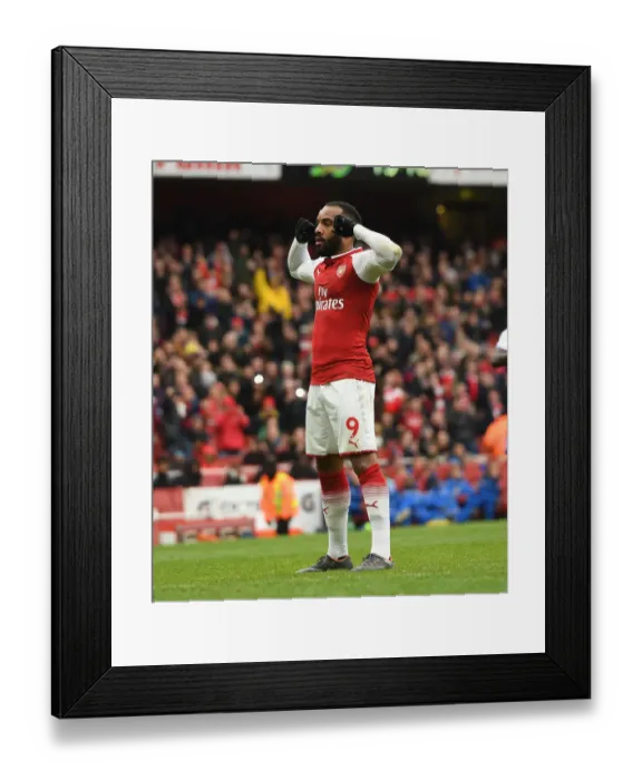Framed Print : Alexandre Lacazette's Hat-Trick: Arsenal's Triumph Over Stoke City in Premier League