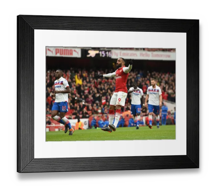 Framed Print : Alexandre Lacazette's Hat-Trick: Arsenal's 3-0 Victory Over Stoke City (April 1, 2018) Framed Print : Alexandre Lacazette's Hat-Trick: Arsenal's 3-0 Victory Over Stoke City (April 1, 2018)