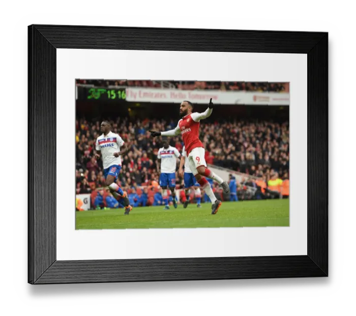 Framed Print : Alexandre Lacazette's Hat-Trick: Arsenal's Triumph Over Stoke City in Premier League