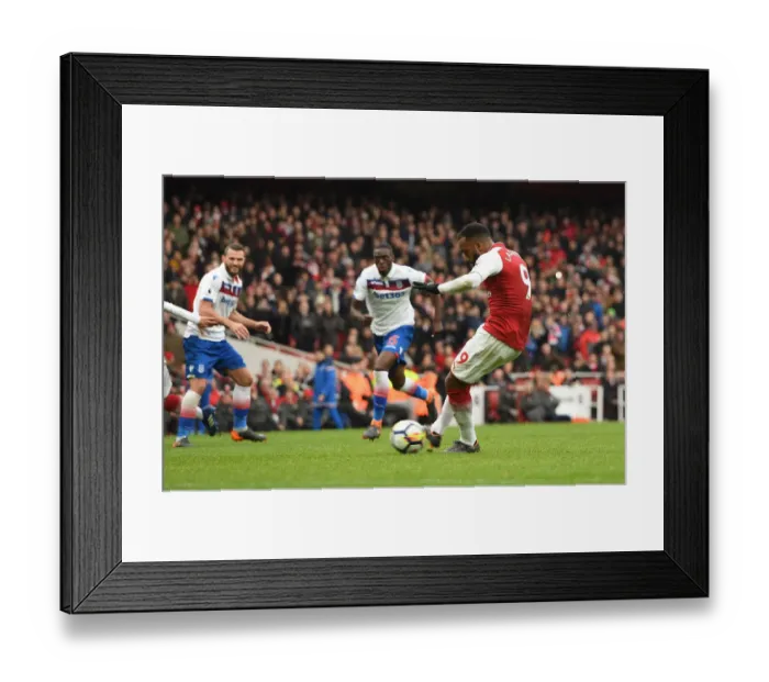 Framed Print : Alexandre Lacazette Scores Arsenal's Third Goal vs. Stoke City (April 2018)
