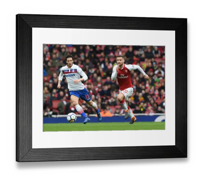Framed Print : Mustafi vs. Sobhi: Clash at the Emirates - Arsenal v Stoke City, Premier League Framed Print : Mustafi vs. Sobhi: Clash at the Emirates - Arsenal v Stoke City, Premier League