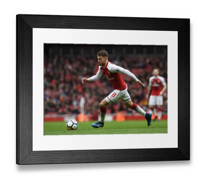 Framed Print : Aaron Ramsey in Action: Arsenal vs Stoke City, Premier League 2017-18