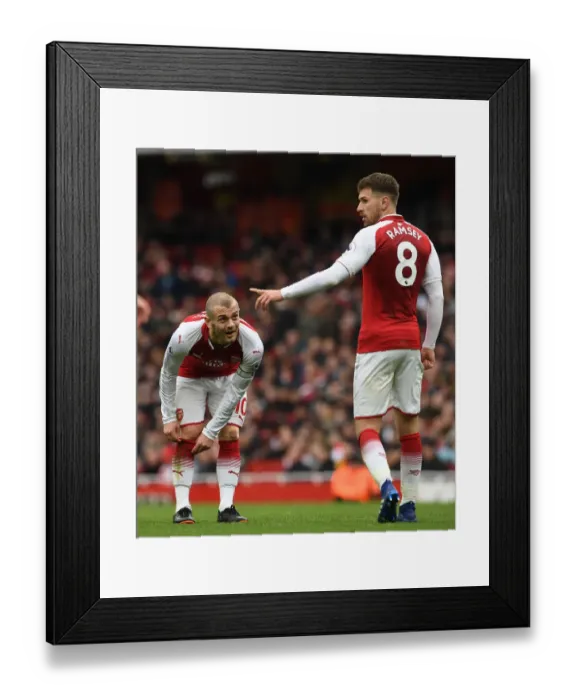 Framed Print : Arsenal Midfielders Jack Wilshere and Aaron Ramsey in Action against Stoke City, Premier League 2017-18 Framed Print : Arsenal Midfielders Jack Wilshere and Aaron Ramsey in Action against Stoke City, Premier League 2017-18