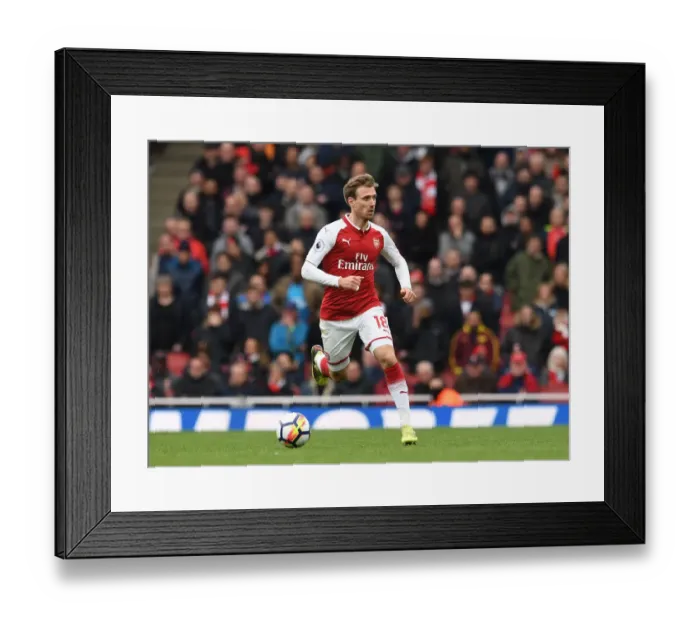 Framed Print : Nacho Monreal in Action: Arsenal vs Stoke City, Premier League 2017-18