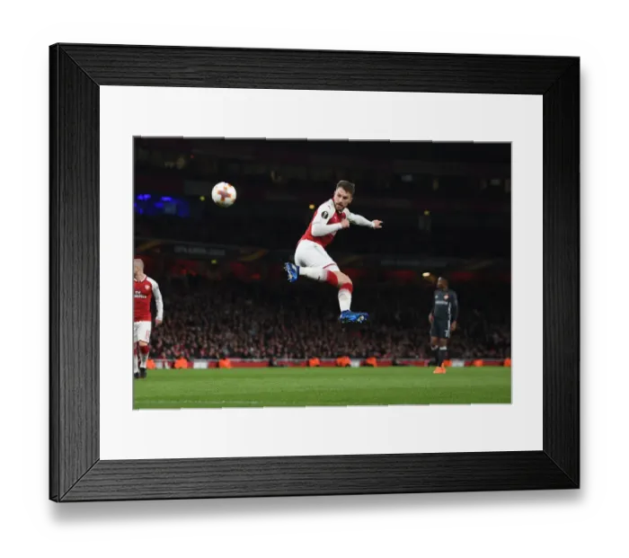 Framed Print : Aaron Ramsey Scores Arsenal's Third Goal Against CSKA Moscow in Europa League Quarterfinal Framed Print : Aaron Ramsey Scores Arsenal's Third Goal Against CSKA Moscow in Europa League Quarterfinal