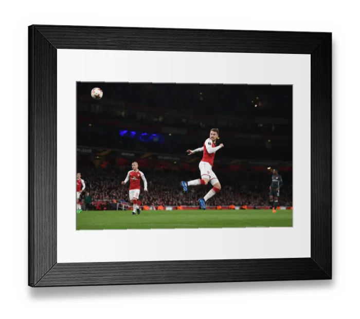 Framed Print : Aaron Ramsey Scores Arsenal's Third Goal Against CSKA Moscow in Europa League Quarterfinal