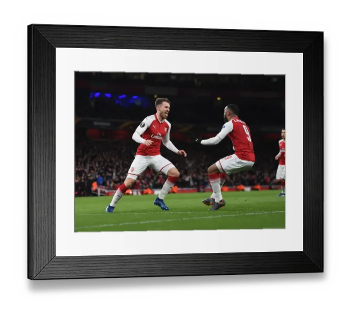 Framed Print : Arsenal's Double Delight: Ramsey and Lacazette's Europa League Goals