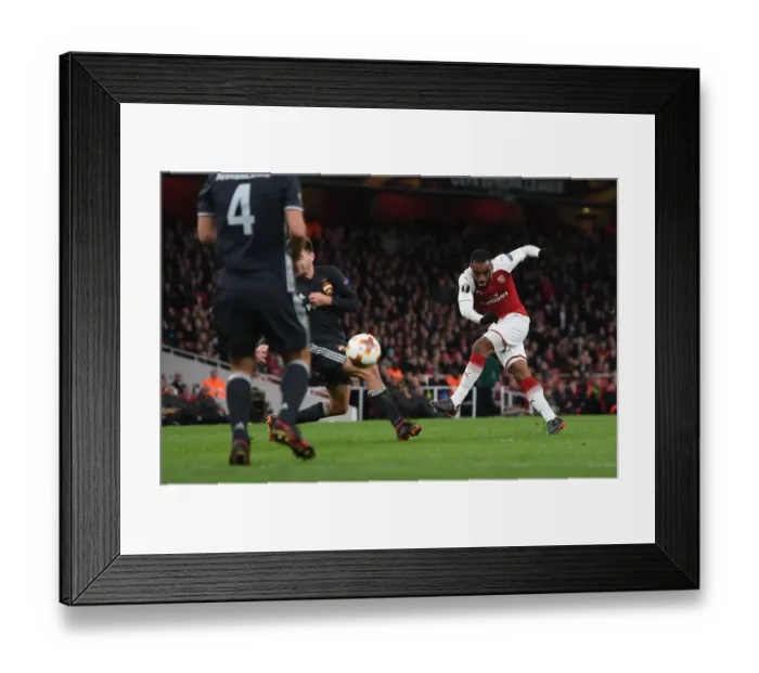 Framed Print : Alexandre Lacazette Scores Double as Arsenal Crush CSKA Moscow in Europa League Quarterfinal Framed Print : Alexandre Lacazette Scores Double as Arsenal Crush CSKA Moscow in Europa League Quarterfinal