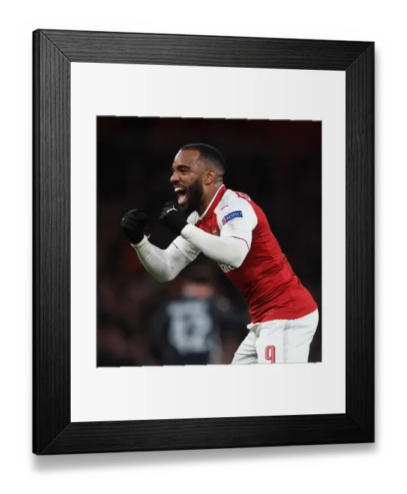 Framed Print : Alexandre Lacazette's Brace: Arsenal Dominate CSKA Moscow in Europa League Quarterfinal Framed Print : Alexandre Lacazette's Brace: Arsenal Dominate CSKA Moscow in Europa League Quarterfinal