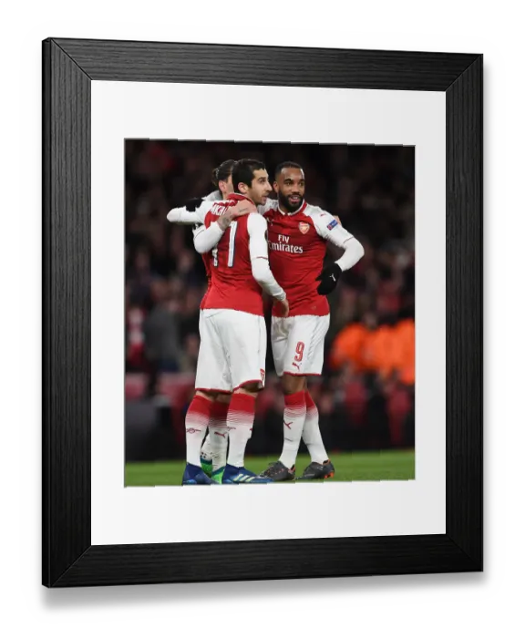Framed Print : Arsenal's Lacazette and Mkhitaryan Celebrate Goals in Europa League Quarterfinal vs CSKA Moscow Framed Print : Arsenal's Lacazette and Mkhitaryan Celebrate Goals in Europa League Quarterfinal vs CSKA Moscow