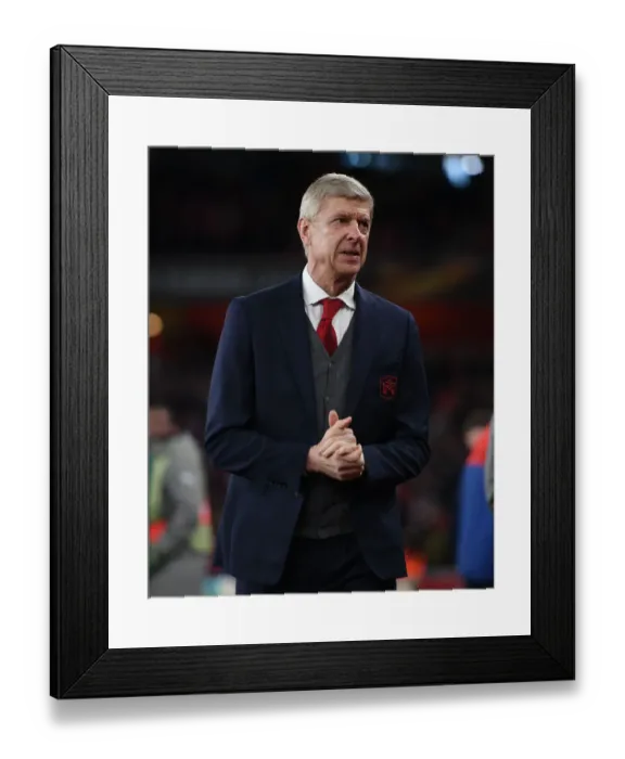 Framed Print : Arsene Wenger: Arsenal FC vs CSKA Moskva, UEFA Europa League Quarterfinal