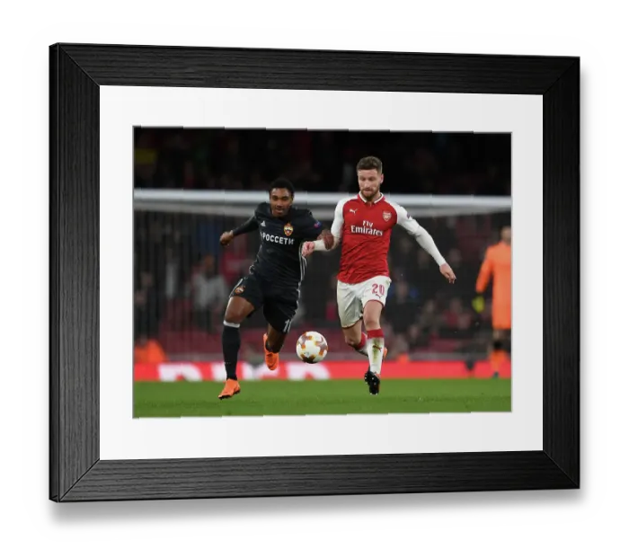 Framed Print : Arsenal vs CSKA Moskva: Mustafi vs Musa - UEFA Europa League Quarterfinal Clash Framed Print : Arsenal vs CSKA Moskva: Mustafi vs Musa - UEFA Europa League Quarterfinal Clash