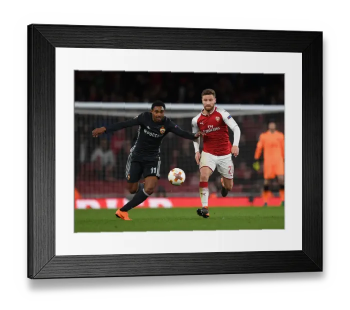 Framed Print : Mustafi vs Vitinho: Arsenal vs CSKA Moscow - UEFA Europa League Quarterfinal Clash Framed Print : Mustafi vs Vitinho: Arsenal vs CSKA Moscow - UEFA Europa League Quarterfinal Clash