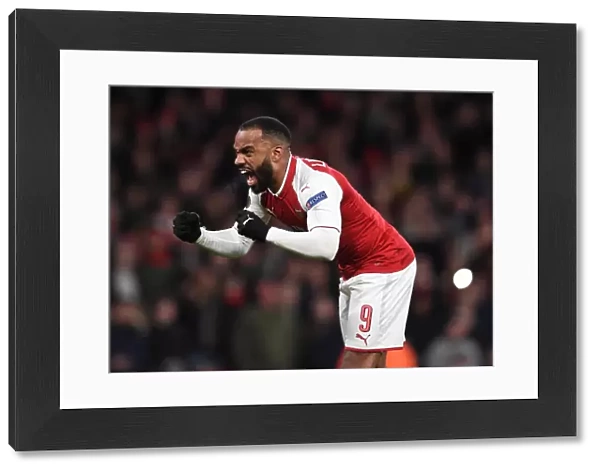 Alexandre Lacazette celebrates scoring his 1st and Arsenals 2nd goal. Arsenal 4