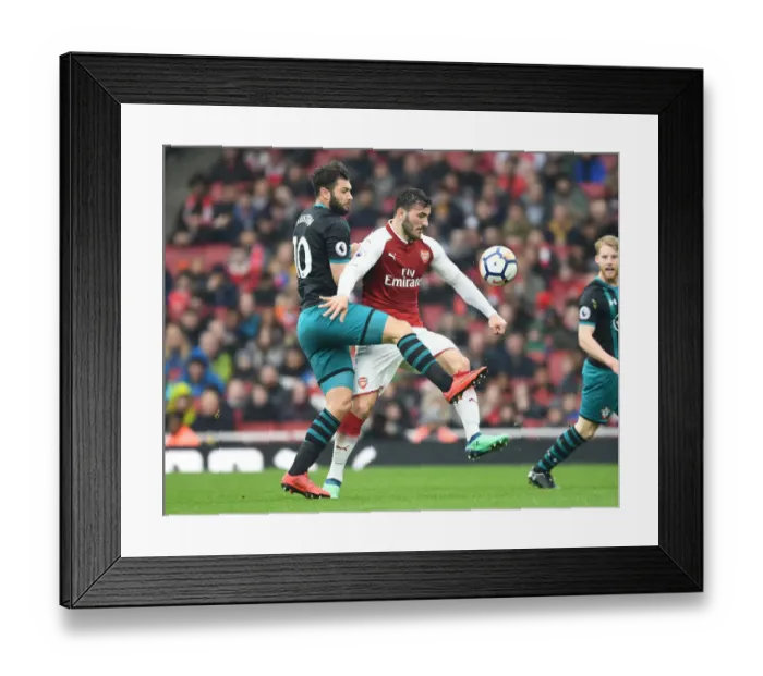 Framed Print : Clash at the Emirates: Sead Kolasinac vs. Charlie Austin Framed Print : Clash at the Emirates: Sead Kolasinac vs. Charlie Austin