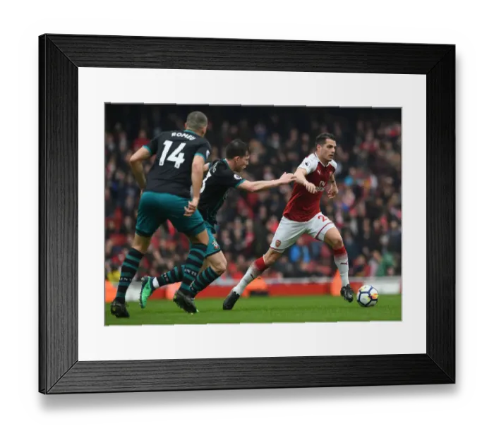 Framed Print : Xhaka vs. Hojbjerg: Battle in the Midfield - Arsenal v Southampton, Premier League