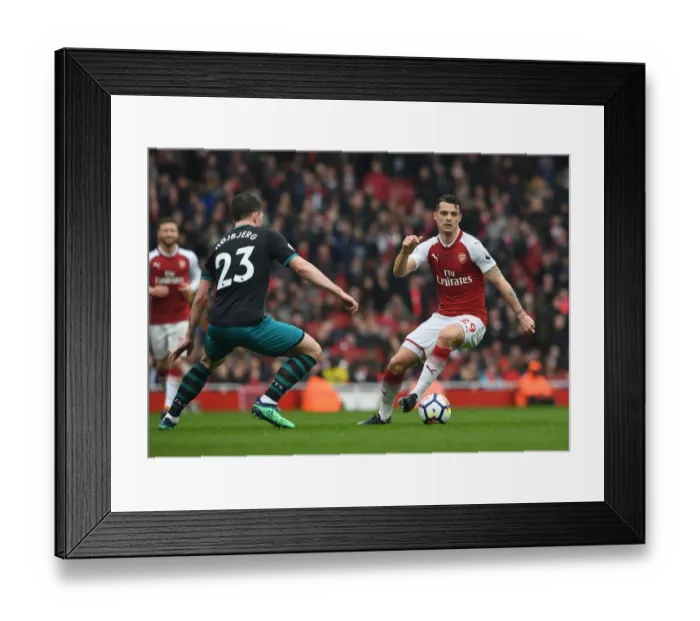 Framed Print : Xhaka vs. Hojbjerg: Battle in the Midfield - Arsenal vs. Southampton, Premier League