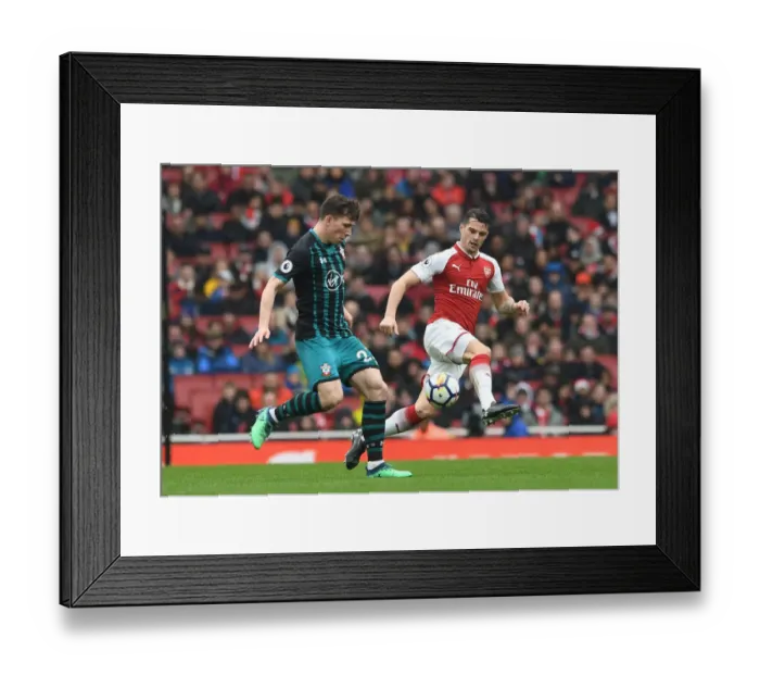 Framed Print : Xhaka vs Hojbjerg: Intense Battle in Arsenal's Premier League Clash Against Southampton Framed Print : Xhaka vs Hojbjerg: Intense Battle in Arsenal's Premier League Clash Against Southampton