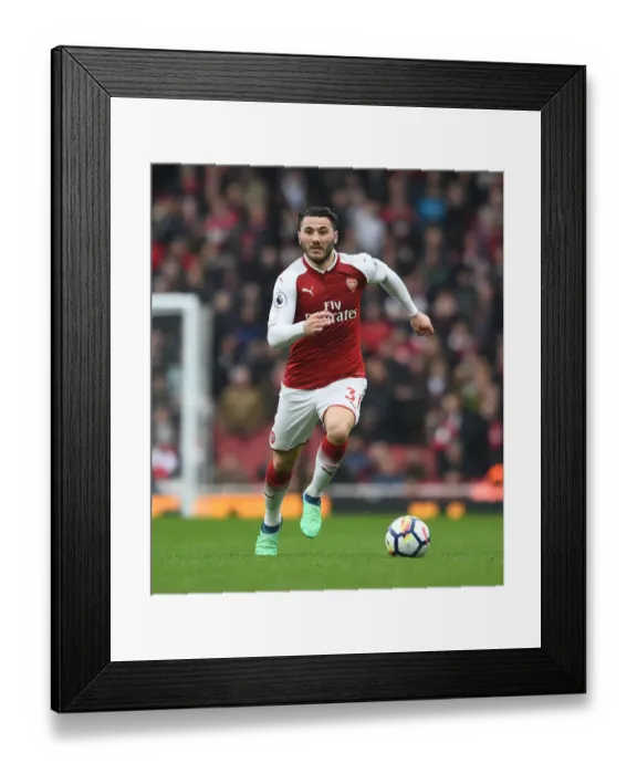Framed Print : Sead Kolasinac in Action: Arsenal vs Southampton, Premier League 2017-18