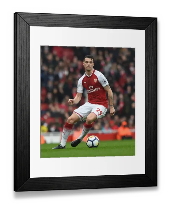 Framed Print : Granit Xhaka in Action: Arsenal vs Southampton, Premier League 2017-18