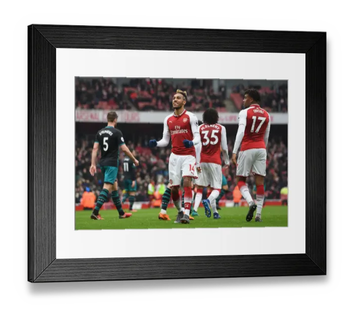 Framed Print : Pierre-Emerick Aubameyang Scores First Goal for Arsenal: Arsenal 1-0 Southampton (2017-18) Framed Print : Pierre-Emerick Aubameyang Scores First Goal for Arsenal: Arsenal 1-0 Southampton (2017-18)