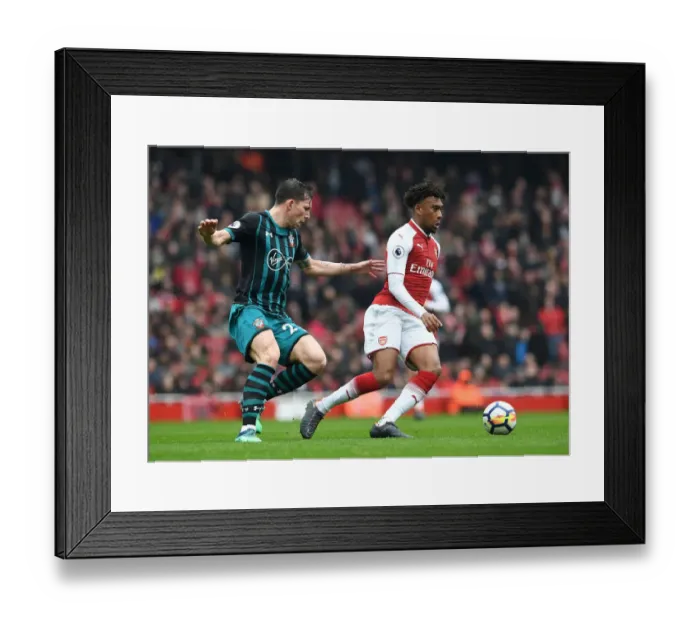 Framed Print : Arsenal's Alex Iwobi Clashes with Southampton's Pierre-Emile Hojbjerg in Intense Premier League Showdown Framed Print : Arsenal's Alex Iwobi Clashes with Southampton's Pierre-Emile Hojbjerg in Intense Premier League Showdown