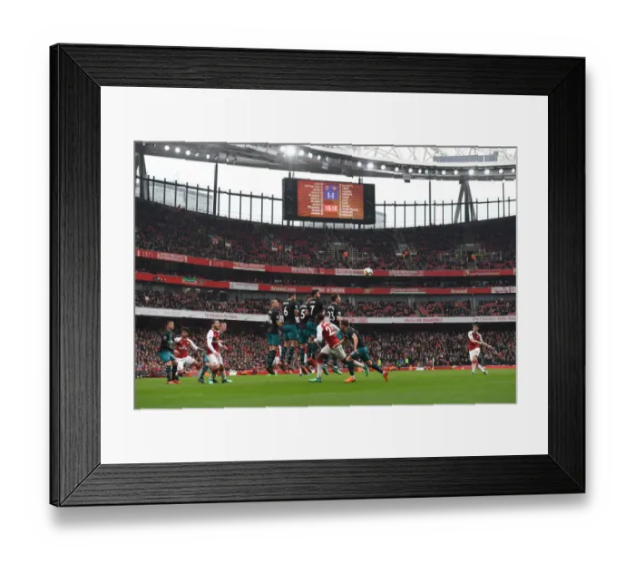 Framed Print : Granit Xhaka Takes Free Kick for Arsenal against Southampton, Premier League 2017-18
