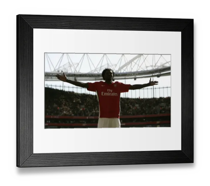 Framed Print : Adebayor's Brace: Arsenal's 2-0 Victory Over Manchester City, Barclays Premier League, Emirates Stadium (April 4, 2009)