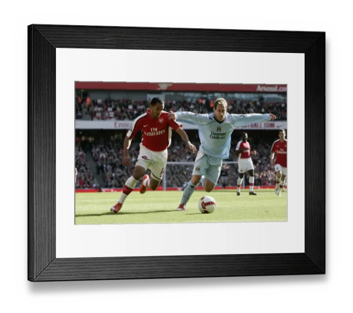 Framed Print : Theo Walcott's Brace Leads Arsenal to 2:0 Victory over Manchester City, Barclays Premier League, Emirates Stadium, 4 / 4 / 09