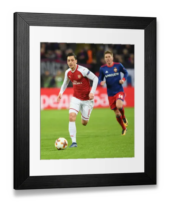 Framed Print : Mesut Ozil in Action: Arsenal vs. CSKA Moskva, UEFA Europa League Quarterfinals, Moscow, 2018