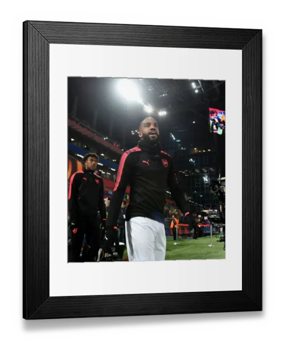 Framed Print : Alexandre Lacazette Prepares for Arsenal's Europa League Showdown against CSKA Moscow