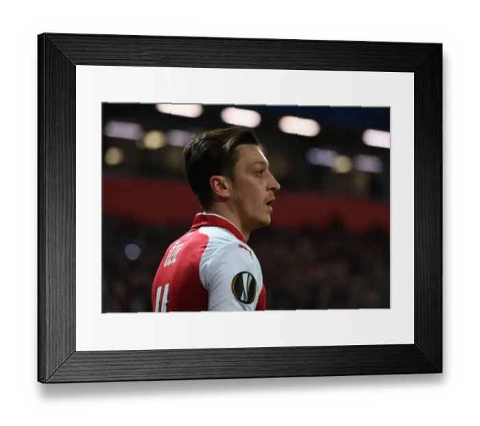 Framed Print : Mesut Ozil in Action: Arsenal vs. CSKA Moskva, UEFA Europa League Quarterfinals (2018)