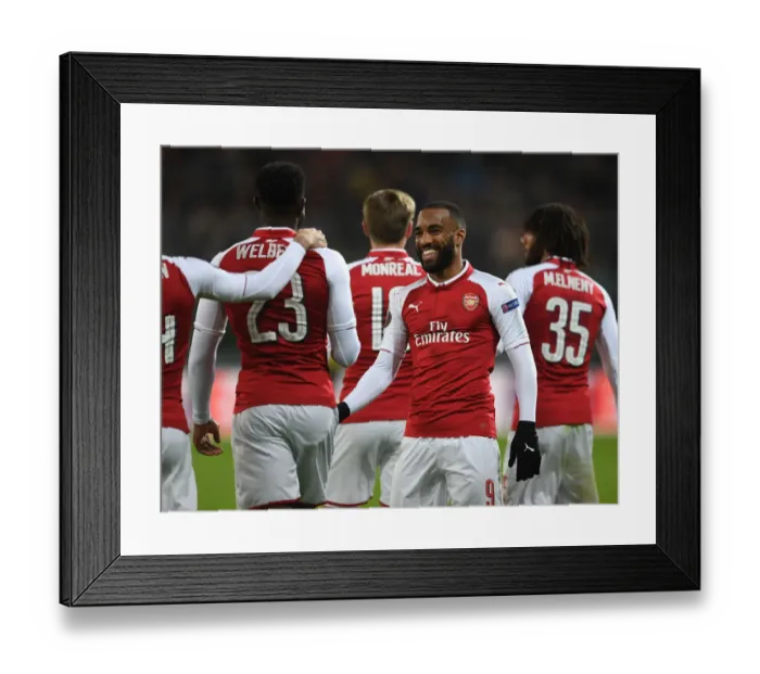 Framed Print : Danny Welbeck and Alexandre Lacazette Celebrate Goal: Arsenal's First Strike against CSKA Moscow in Europa League Quarterfinals Framed Print : Danny Welbeck and Alexandre Lacazette Celebrate Goal: Arsenal's First Strike against CSKA Moscow in Europa League Quarterfinals