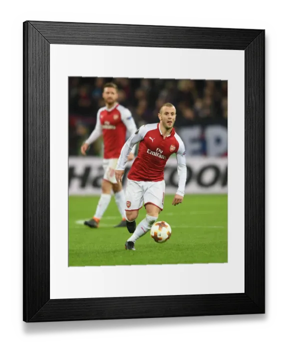 Framed Print : Jack Wilshere in Action: Arsenal vs. CSKA Moskva, UEFA Europa League Quarterfinals, Moscow, 2018