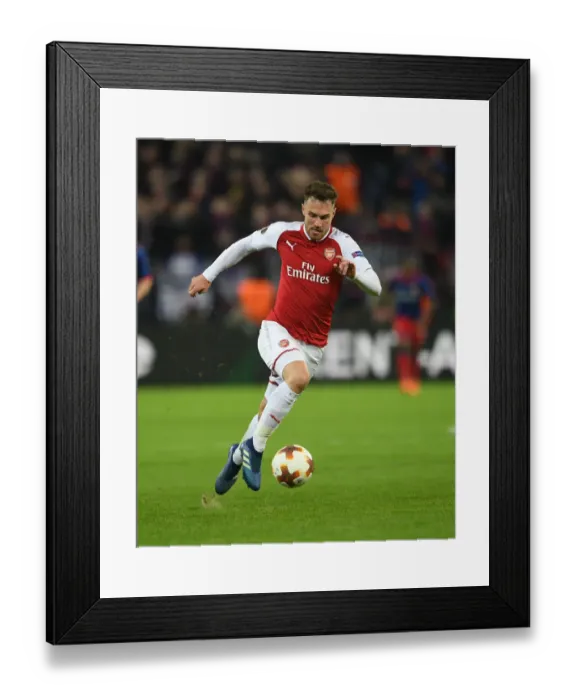 Framed Print : Arsenal's Europa League Battle: Aaron Ramsey vs. CSKA Moscow, Moscow 2018