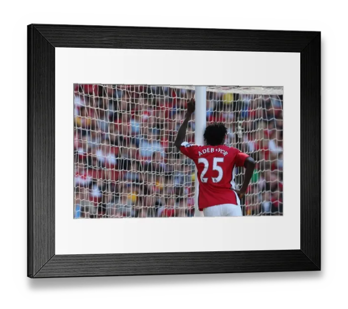 Framed Print : Adebayor's Brilliant Double: Arsenal 2-0 Manchester City, Barclays Premier League (April 4, 2009)