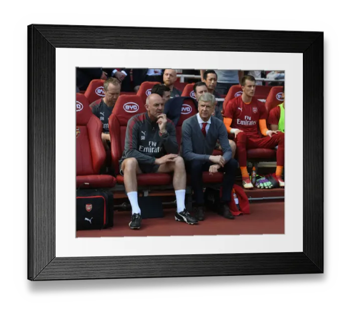 Framed Print : Arsene Wenger and Steve Bould: Pre-Match Huddle at Arsenal's Emirates Stadium (Arsenal v West Ham United, 2017-18) Framed Print : Arsene Wenger and Steve Bould: Pre-Match Huddle at Arsenal's Emirates Stadium (Arsenal v West Ham United, 2017-18)