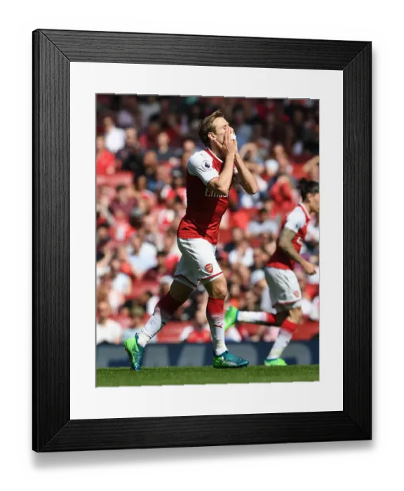 Framed Print : Nacho Monreal in Action: Arsenal vs. West Ham United, Premier League 2017-18