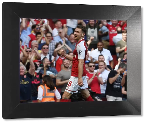 Aaron Ramsey Scores the Second Goal: Arsenal vs. West Ham United, Premier League 2017-18