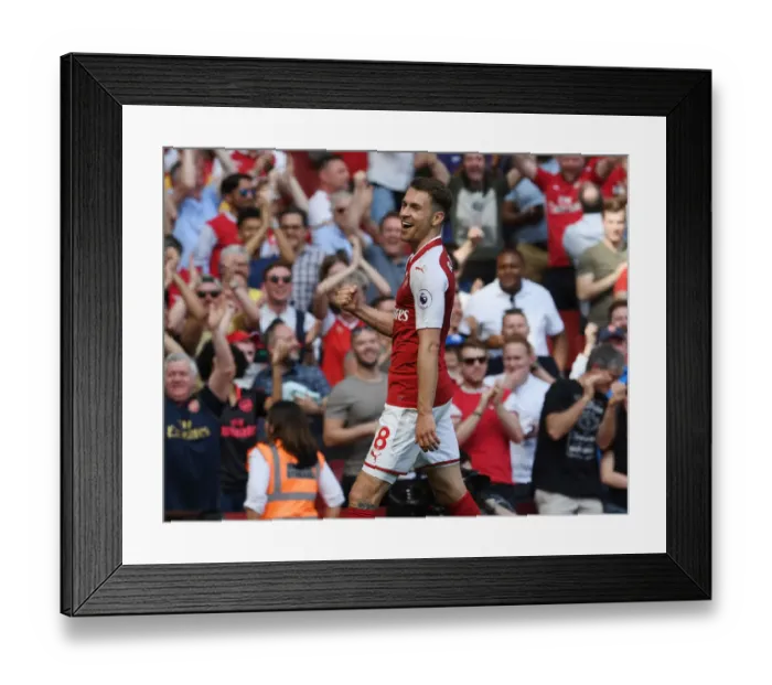Framed Print : Aaron Ramsey Scores the Second Goal: Arsenal vs. West Ham United, Premier League 2017-18 Framed Print : Aaron Ramsey Scores the Second Goal: Arsenal vs. West Ham United, Premier League 2017-18