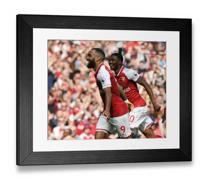 Framed Print : Alex Lacazette's Hat-Trick: Arsenal's Triumph Over West Ham United in Premier League Showdown