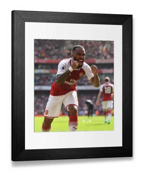 Framed Print : Alexandre Lacazette's Hat-Trick: Arsenal's Commanding 3-0 Victory Over West Ham United (April 2018)