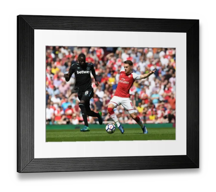 Framed Print : Intense Battle: Ramsey vs. Kouyate - Arsenal vs. West Ham United, Premier League