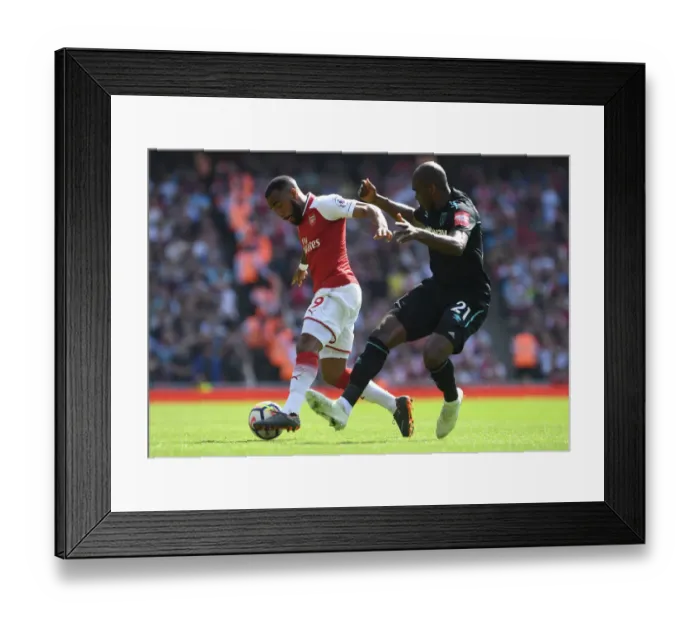 Framed Print : Clash of Titans: Lacazette vs. Ogbonna - Arsenal vs. West Ham United, Premier League