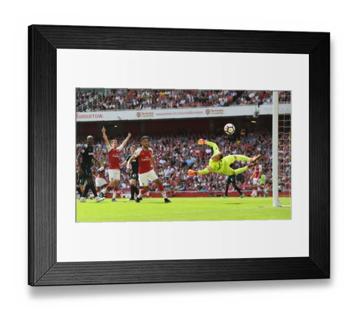 Framed Print : Arsenal's Ramsey and Aubameyang vs. West Ham's Hart: Intense Moment from the Premier League Clash Framed Print : Arsenal's Ramsey and Aubameyang vs. West Ham's Hart: Intense Moment from the Premier League Clash