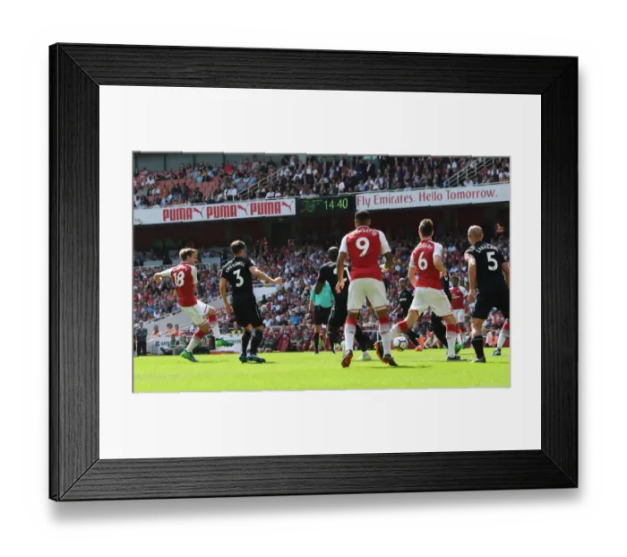 Framed Print : Nacho Monreal Scores First Arsenal Goal: Arsenal vs. West Ham United, Premier League 2017-18