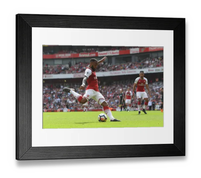 Framed Print : Alexandre Lacazette Scores Arsenal's Third Goal Against West Ham United, April 2018 Framed Print : Alexandre Lacazette Scores Arsenal's Third Goal Against West Ham United, April 2018